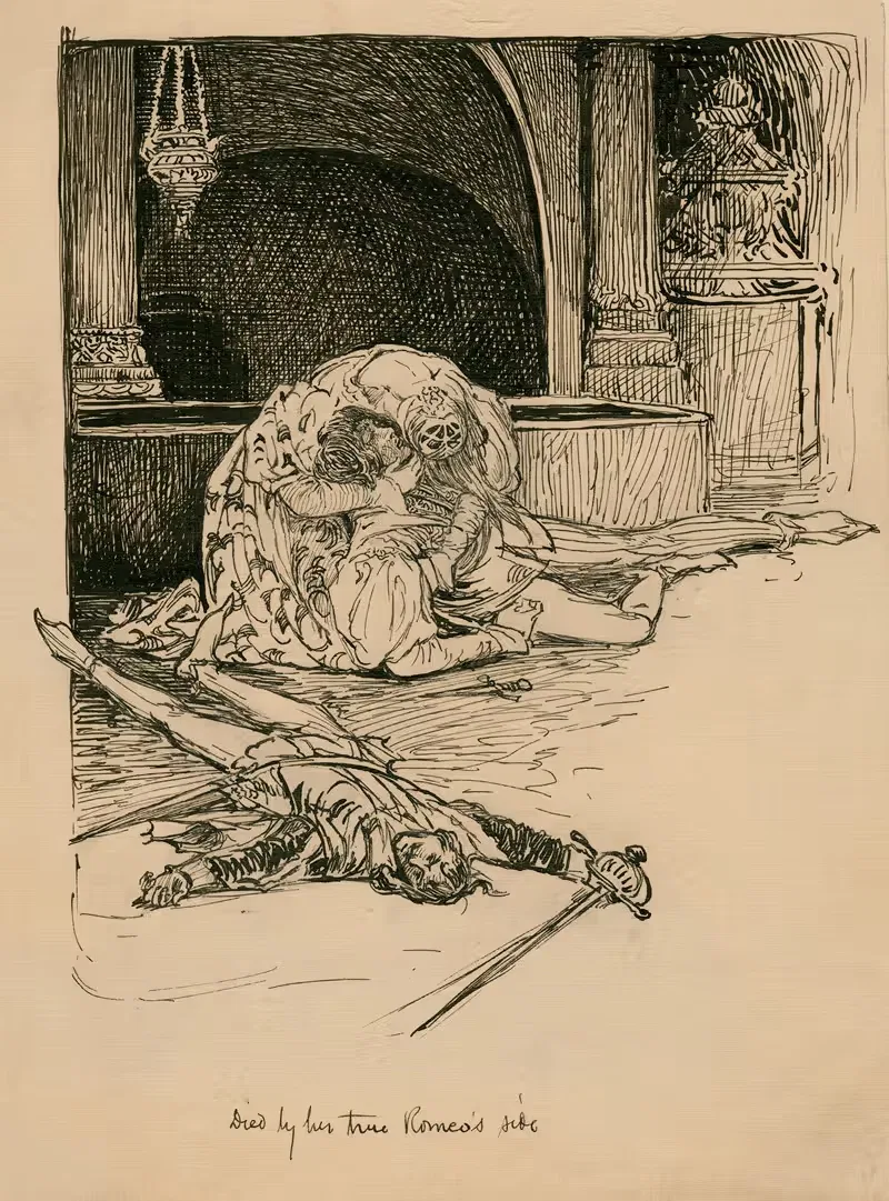 Погибла рядом со своим истинным Ромео by Луи Рид, 1917-1918 — digital art print download