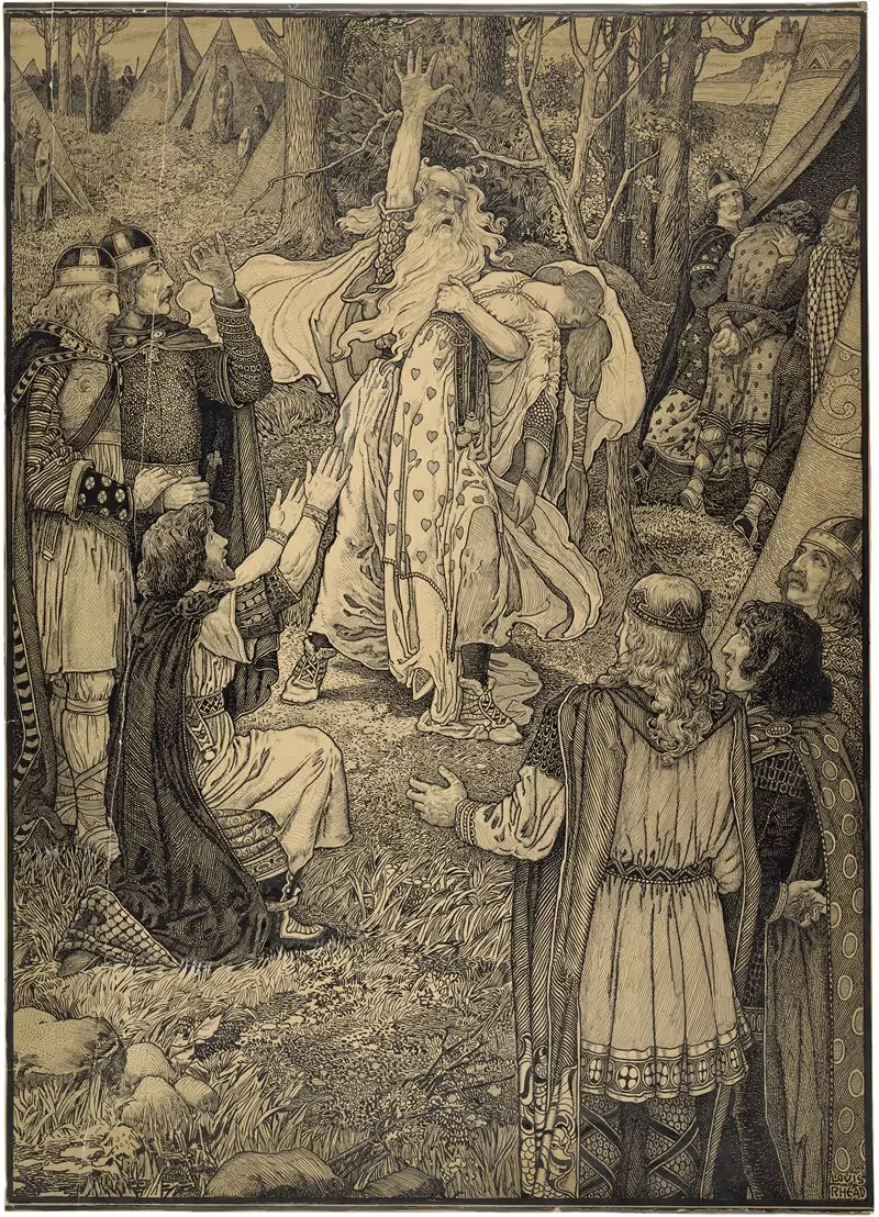 Лир с Корделией мертвой в его объятиях by Луи Рид, 1917-1918 — digital art print download