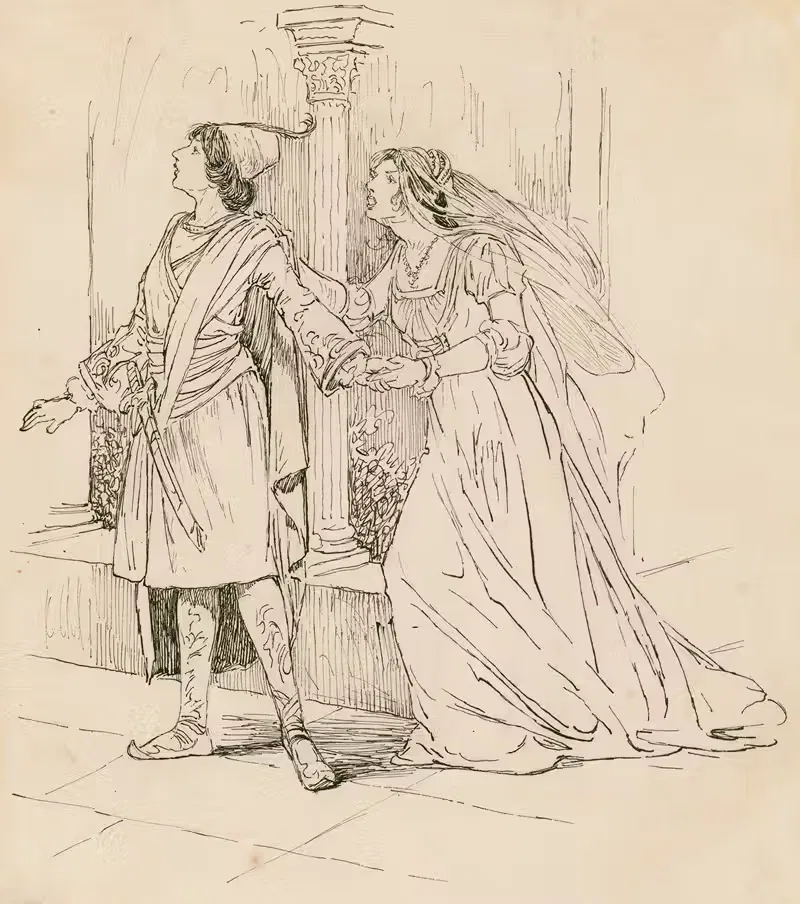 Двенадцатая ночь, Оливия ухаживает за Виолой by Луи Рид, 1917-1918 — digital art print download