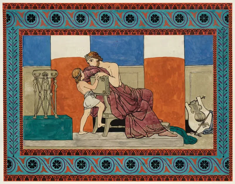 The boy and the man reclining — Owen Jones
