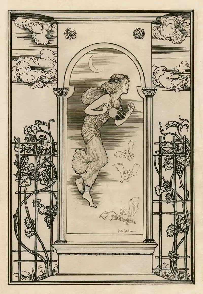 Буря; Ариэль летит с летучими мышами by Роберт Эннинг Белл, 1900 — digital art print download