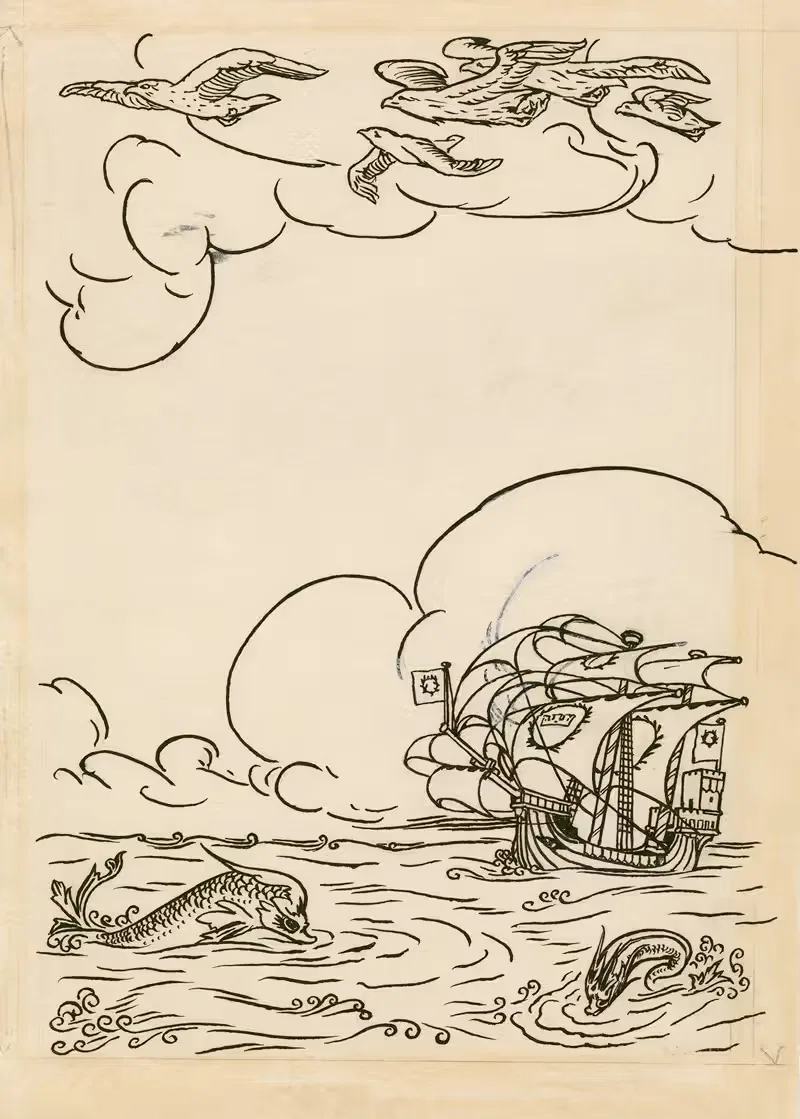 Буря; Дизайн конца бумаги by Роберт Эннинг Белл, 1900 — digital art print download