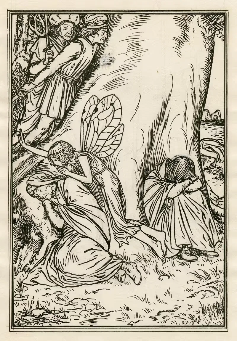 The Tempest; Illustration to act 2, scene 1 — Robert Anning Bell