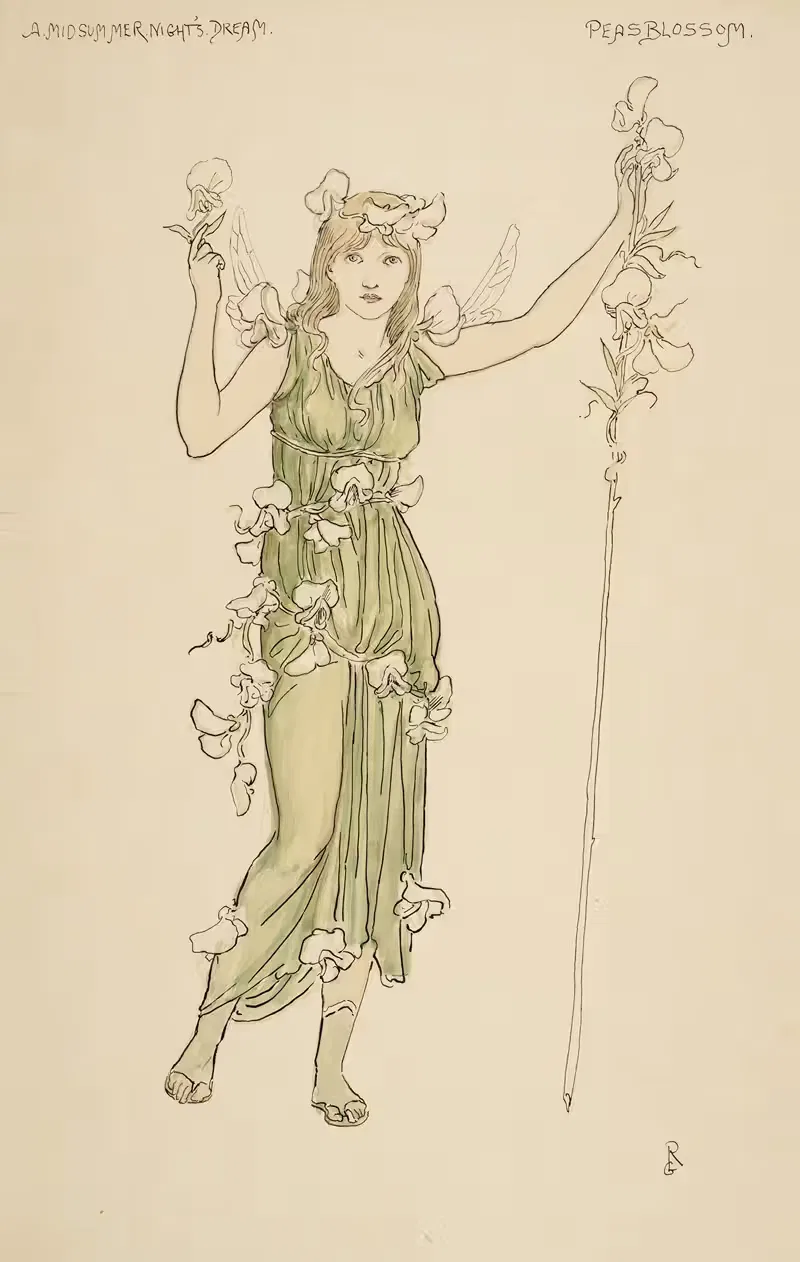 Сон в летнюю ночь; Цветок гороха by Уолфорд Грэм Робертсон, 1895 — digital art print download