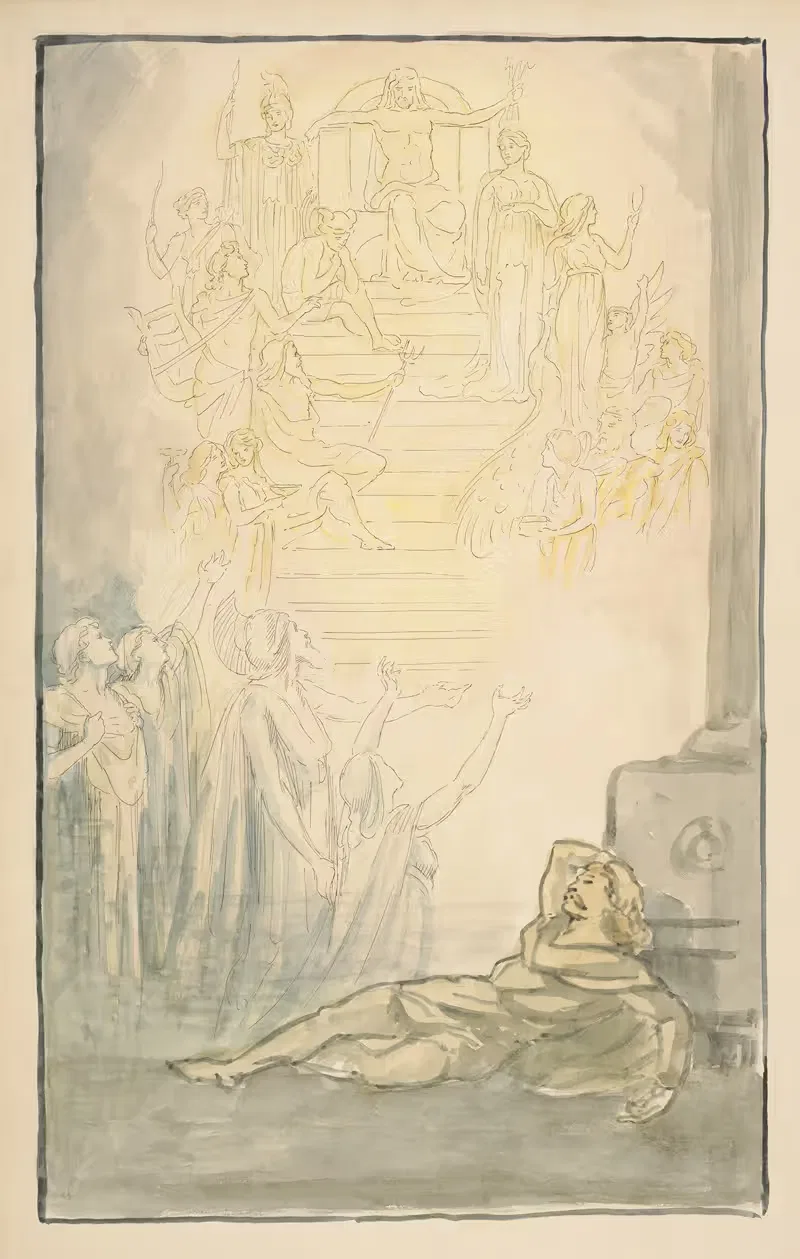 Cymbeline; Help, Jupiter; or we appeal,And from thy justice fly — Walford Graham Robertson