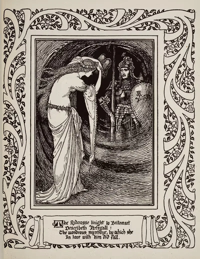 Бритомарт наблюдает за Артегалом by Уолтер Крейн, 1895-1897 — digital art print download