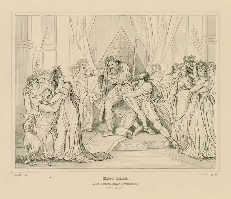 King Lear. Lear, Goneril, Regan, Cordelia, &c., act 1, scene 1 — William Francis Starling