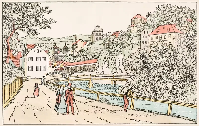 Nr. 201: Alt-Karlsbad: Das Mühlbad — Anonymous