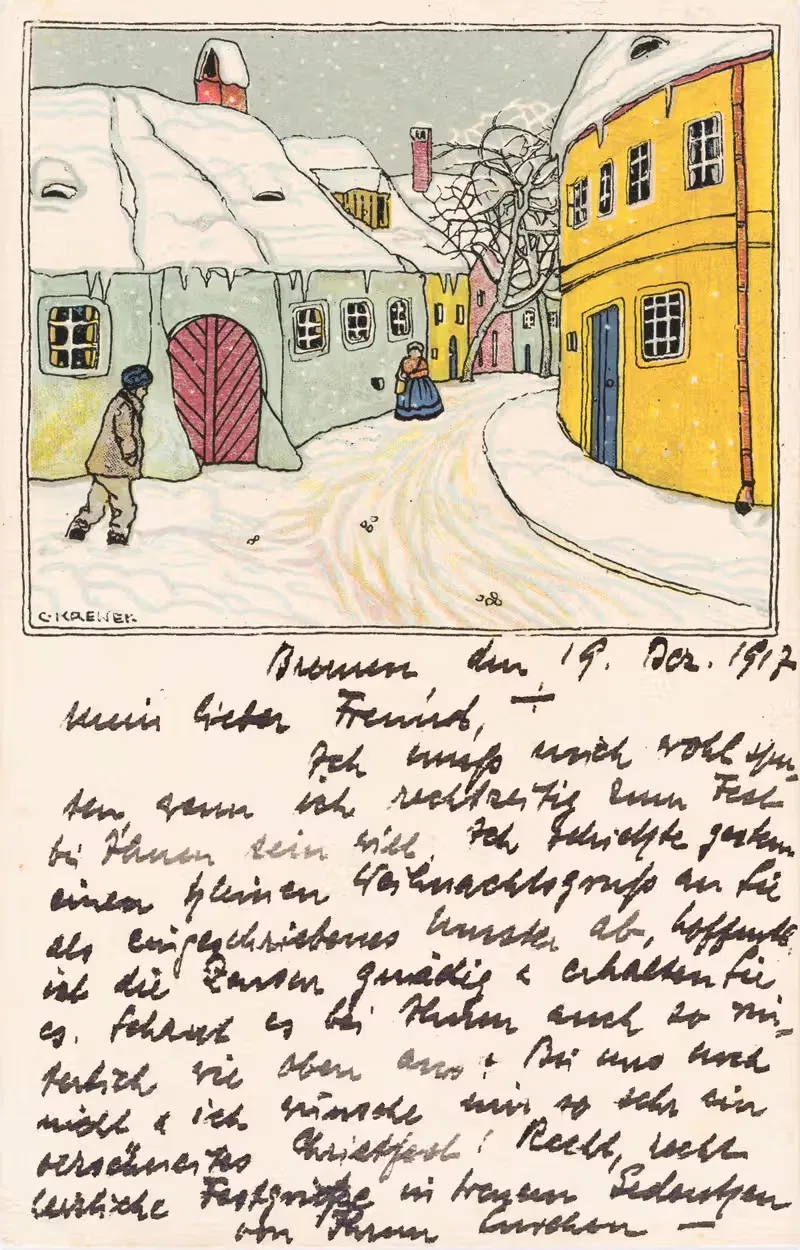 № 909: Дома в снегу by Карл Кренек, 1912 — digital art print download