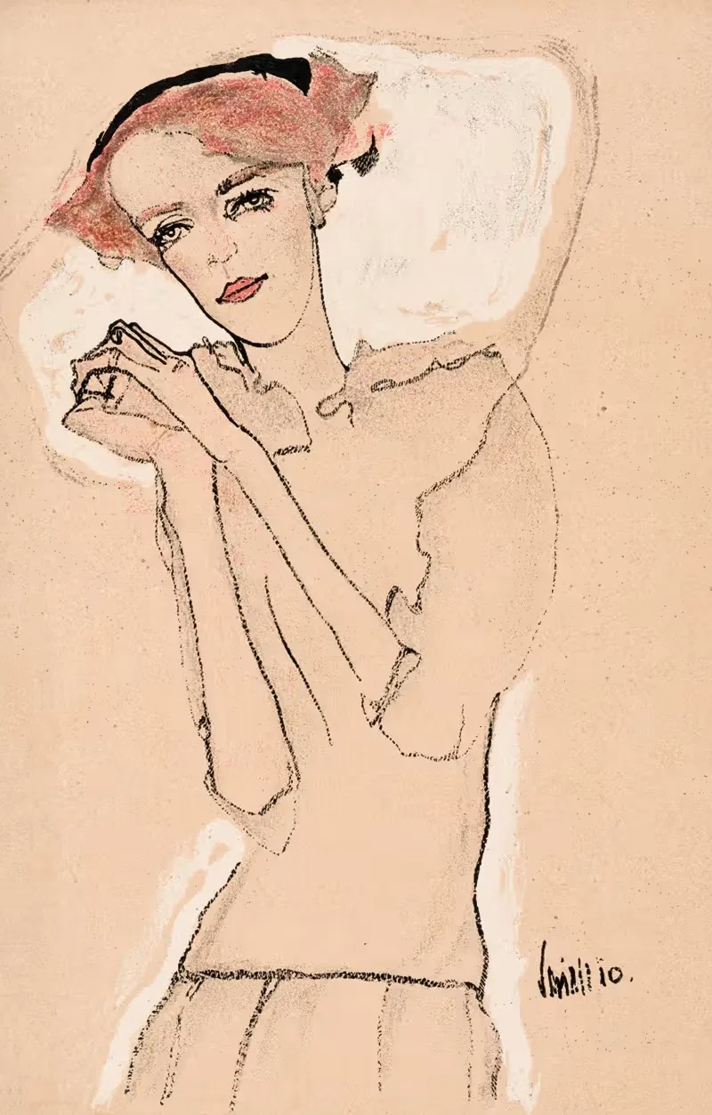 Nr. 288: Портрет молодой by Эгон Шиле, 1910 — digital art print download