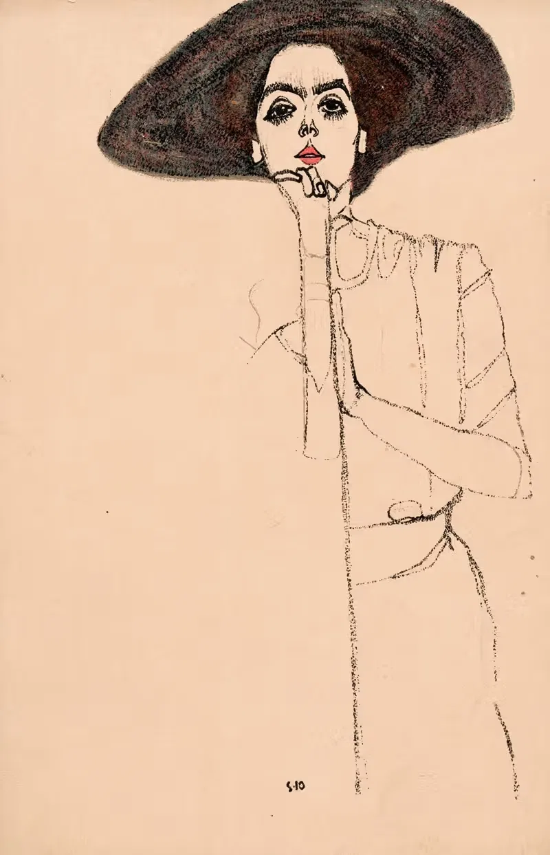 Nr. 290: Портрет дамы by Эгон Шиле, 1910 — digital art print download