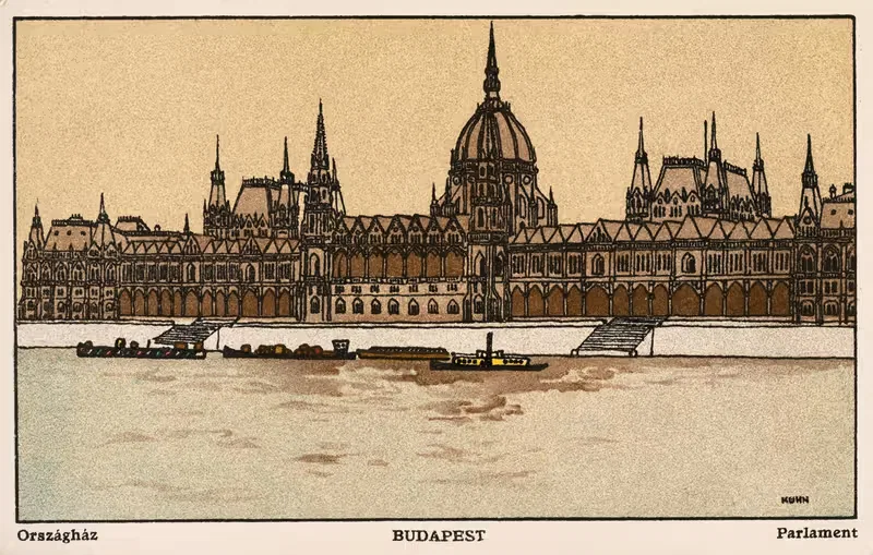 № 465: Будапешт, парламент by Франц Бернхард Кун, 1911 — digital art print download