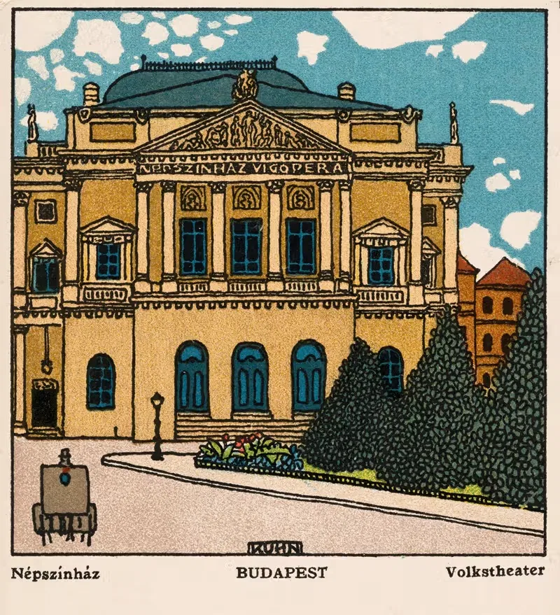 № 468: Будапешт, Народный театр by Франц Бернхард Кун, 1911 — digital art print download