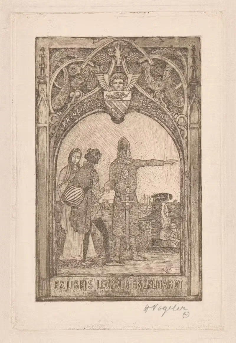 Экслибрис Леопольда Энгельхардта by Генрих Фогелер, 1911 — digital art print download