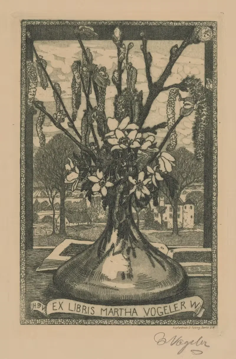 Экслибрис Марты Фогелер В by Генрих Фогелер, 1906 — digital art print download