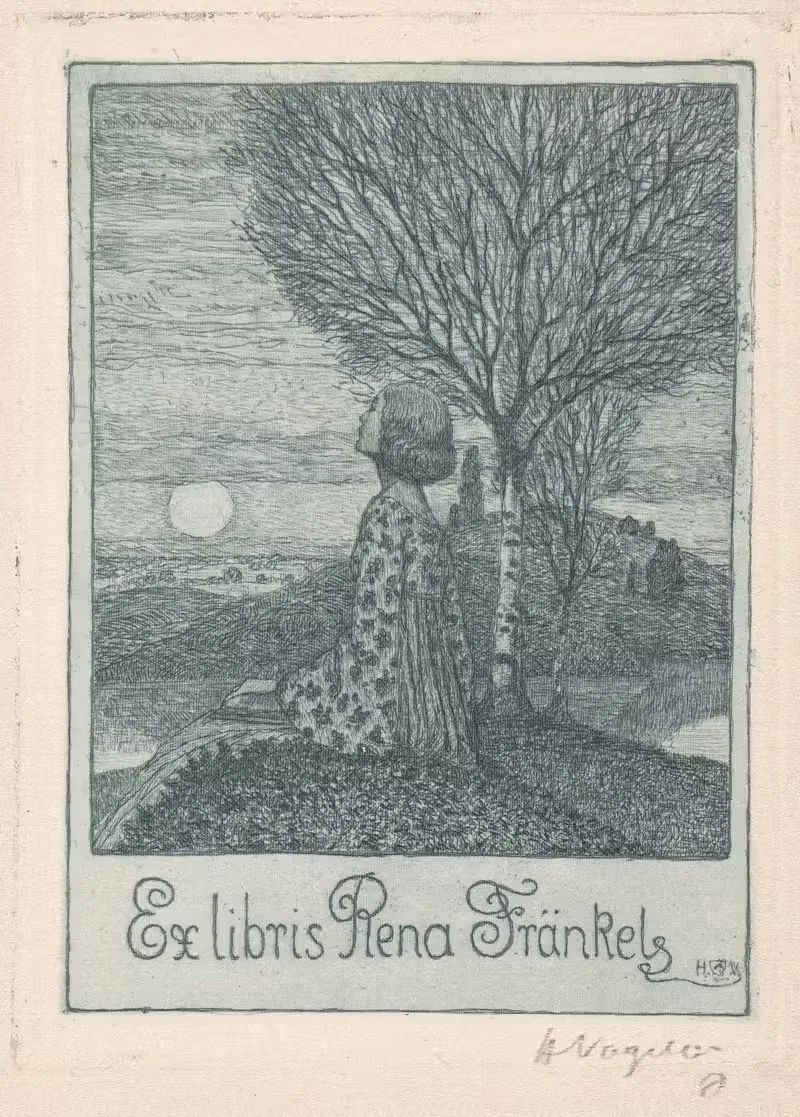 Экслибрис Рена Фрянкеля by Генрих Фогелер, 1912 — digital art print download