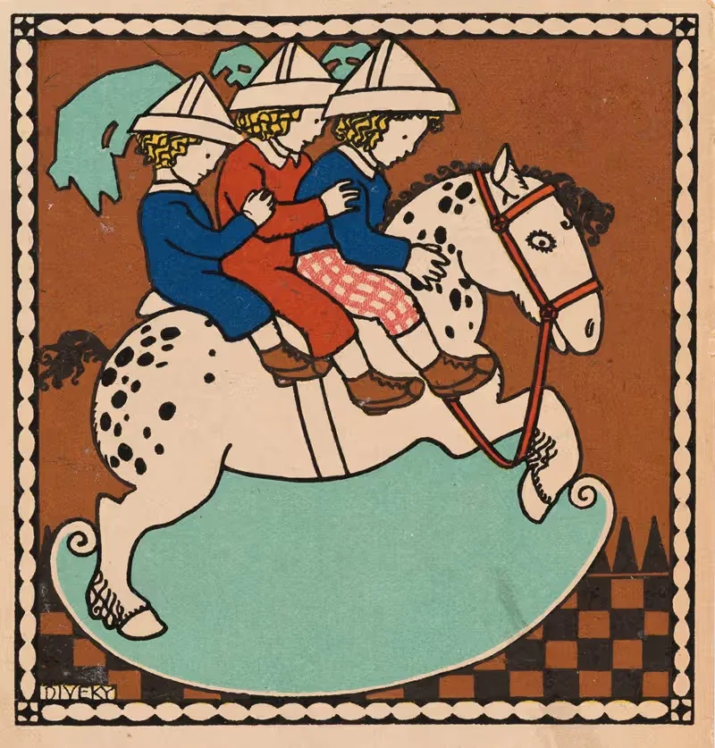 Nr. 240: Schaukelpferd mit drei Kindern — Josef von Diveky