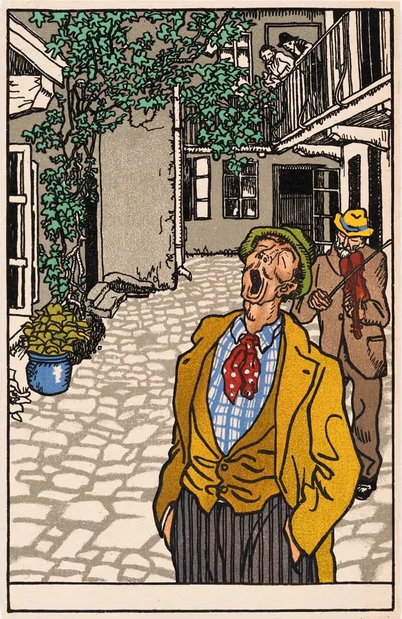 № 509: Певец во дворе by Мориц Юнг, 1911 — digital art print download