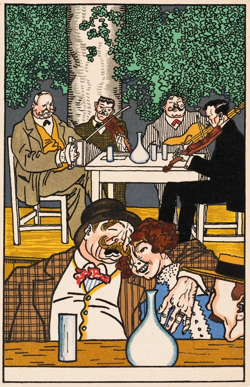 № 512: В Хейригере (Beim Heurigen) by Мориц Юнг, 1911 — digital art print download