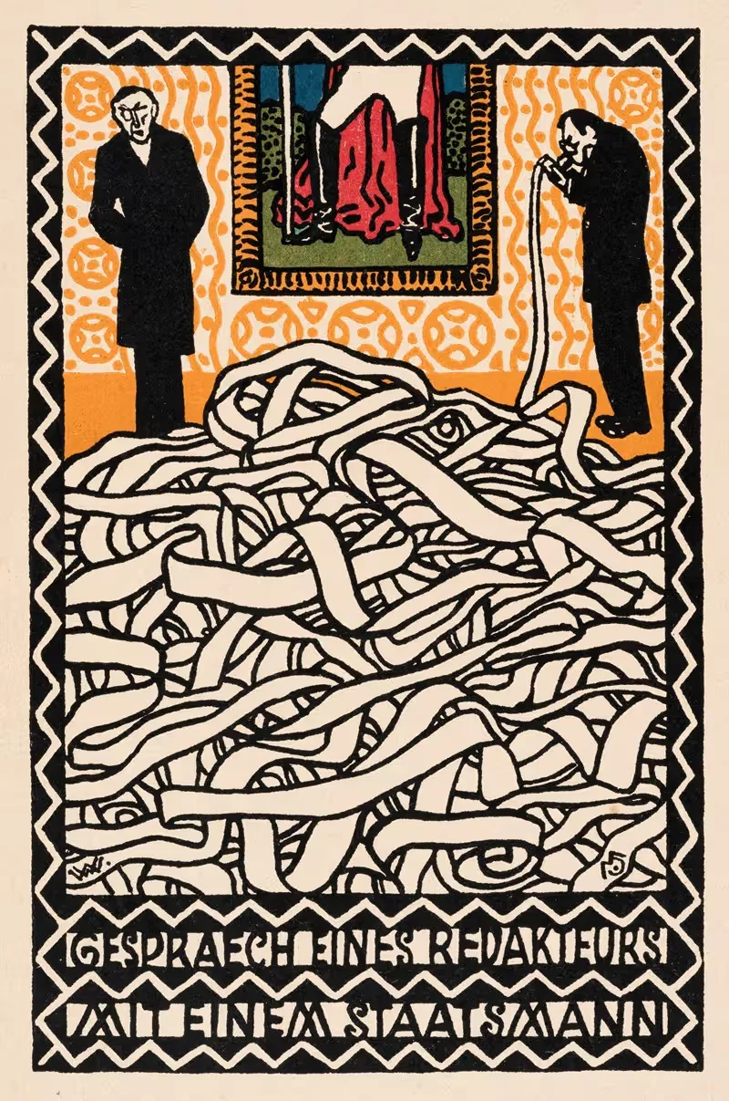 Nr. 52: Разговор редактора с государственным деятелем by Мориц Юнг, 1907 — digital art print download