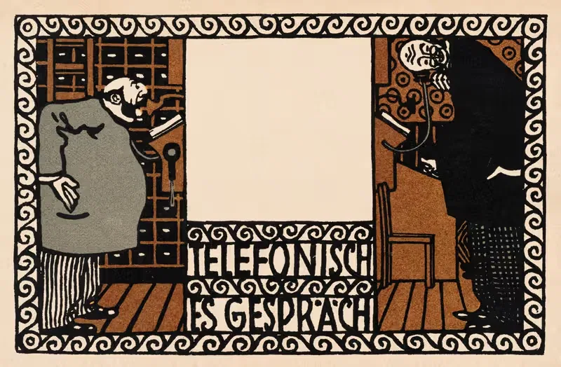 № 58: Телефонный разговор by Мориц Юнг, 1907 — digital art print download