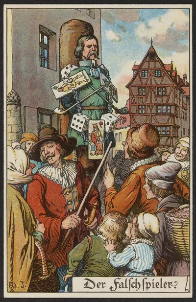 Der falschspieler by Adolf Jodolfi — digital art print download