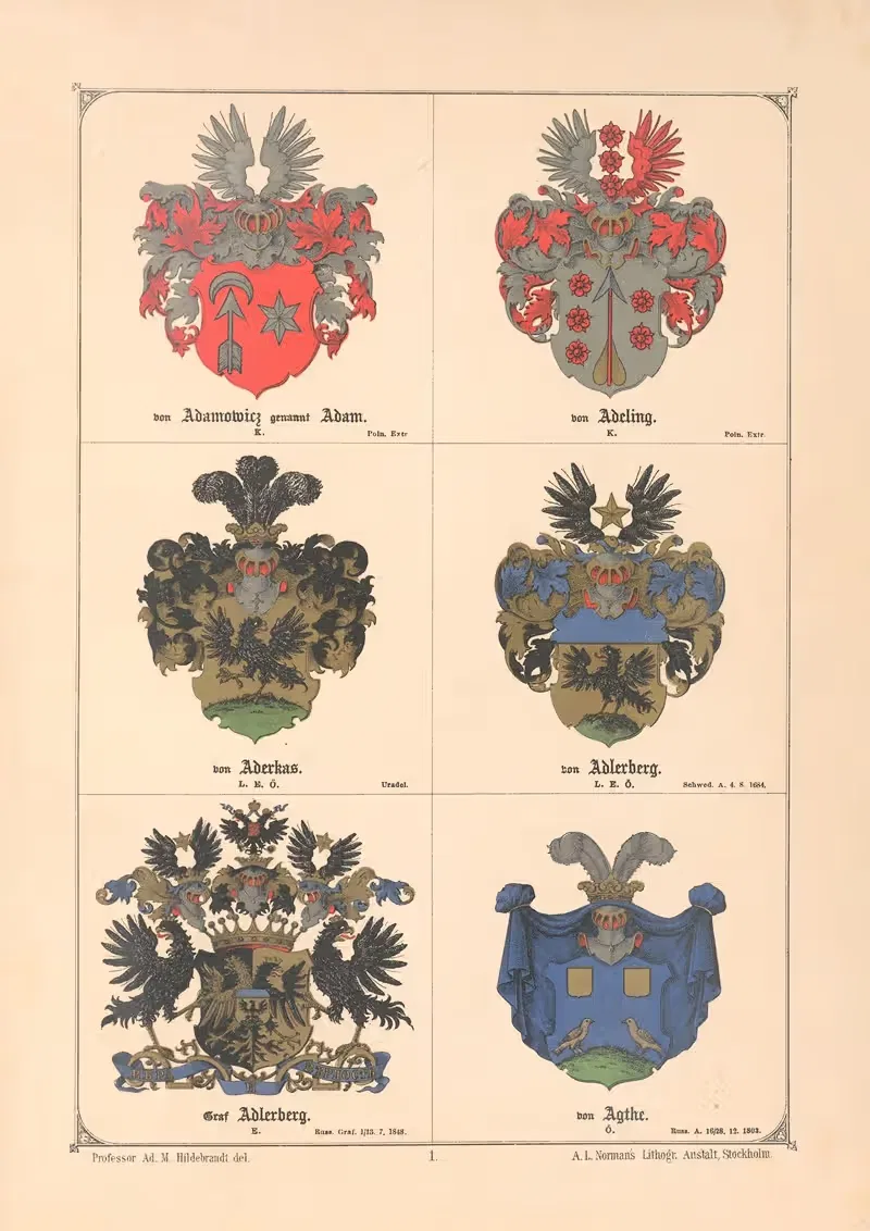 Балтийская книга гербов Pl.002 by Адольф Маттиас Хильдебрандт, 1882 — digital art print download