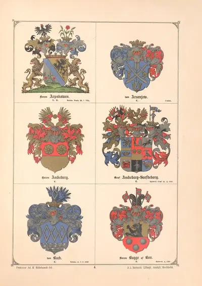 Балтийская гербовая книга Пл.004 by Адольф Маттиас Хильдебрандт, 1882 — digital art print download