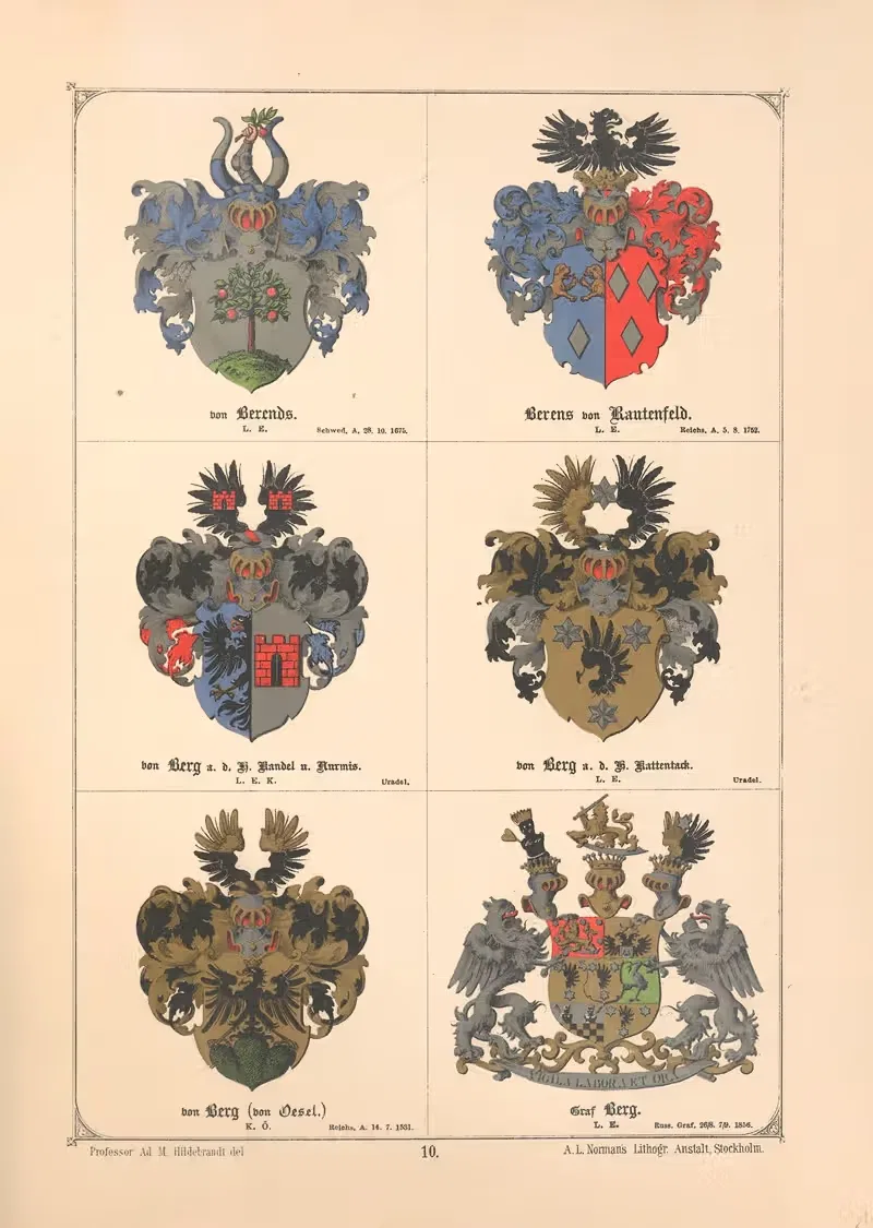 Балтийская гербовая книга, Пл.009 by Адольф Маттиас Хильдебрандт, 1882 — digital art print download