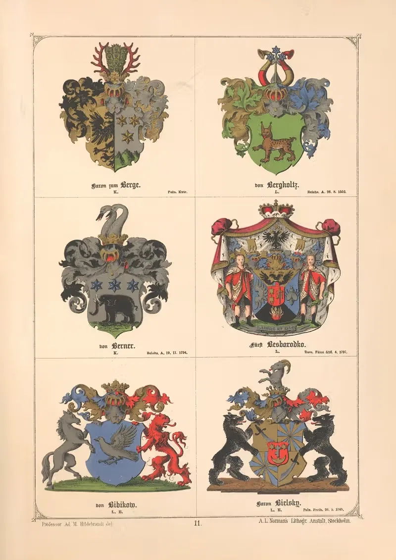 Балтийская гербовая книга Пл.010 by Адольф Маттиас Хильдебрандт, 1882 — digital art print download
