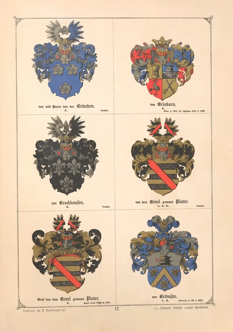 Балтийская гербовая книга Пл.014 by Адольф Маттиас Хильдебрандт, 1882 — digital art print download