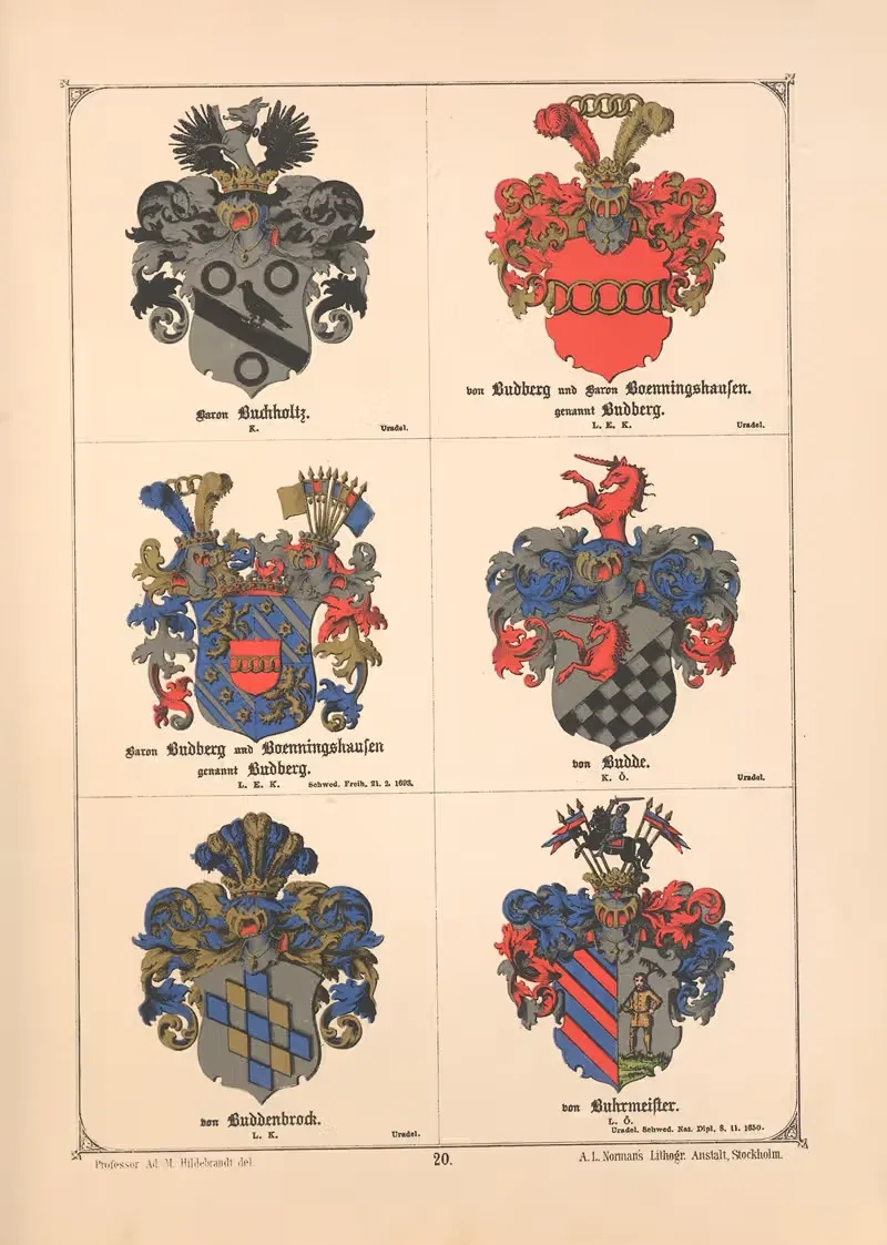 Балтийская гербовая книга Пл.017 by Адольф Маттиас Хильдебрандт, 1882 — digital art print download