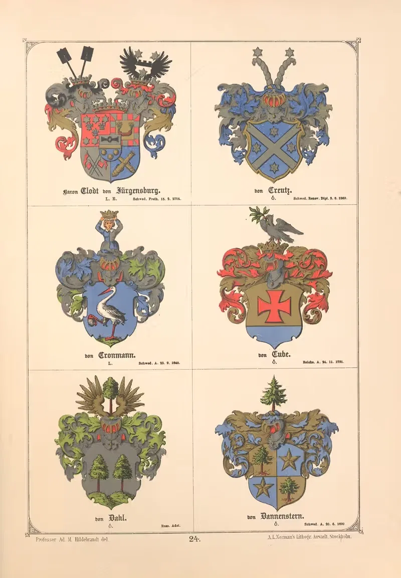 Балтийская гербовая книга Пл.020 by Адольф Маттиас Хильдебрандт, 1882 — digital art print download