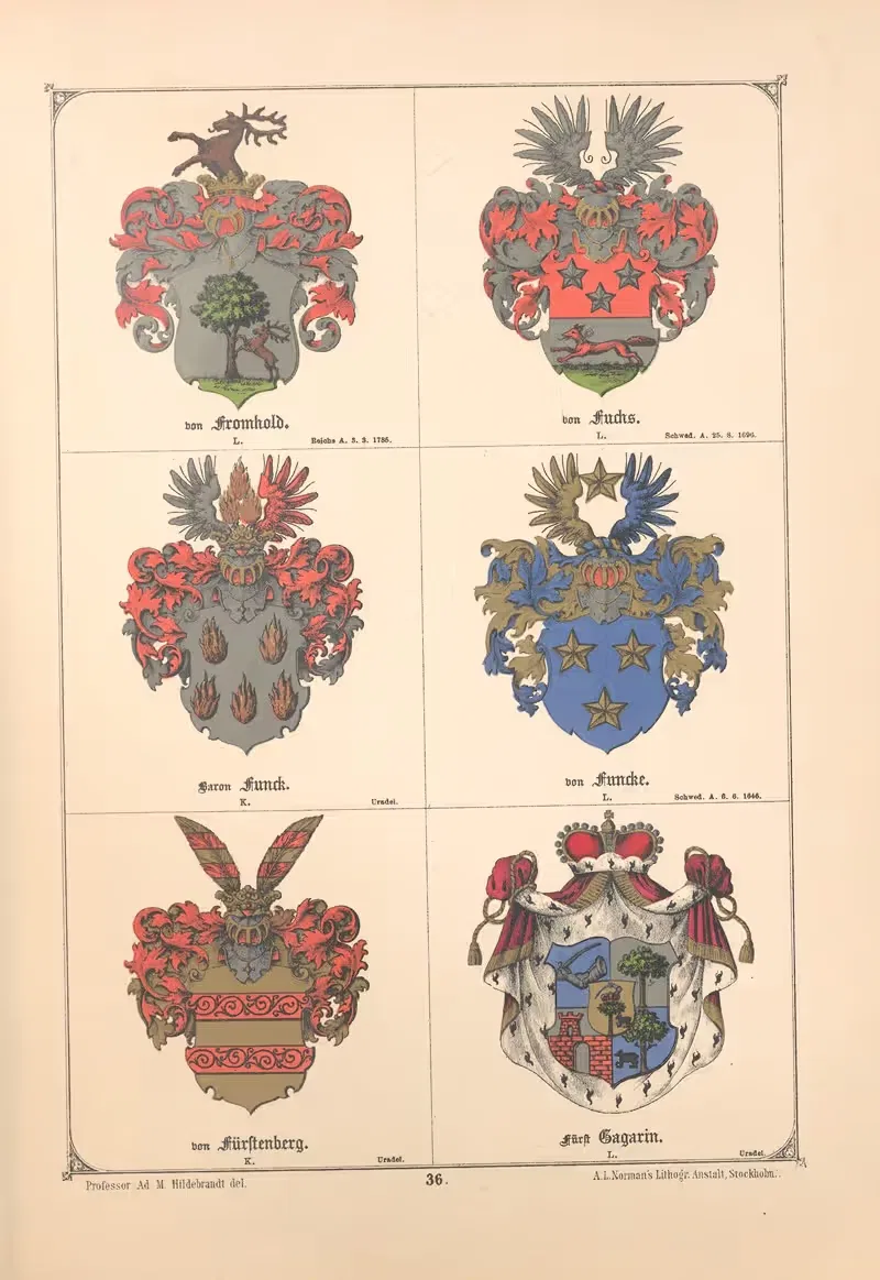 Балтийская гербовая книга Пл.030 by Адольф Маттиас Хильдебрандт, 1882 — digital art print download
