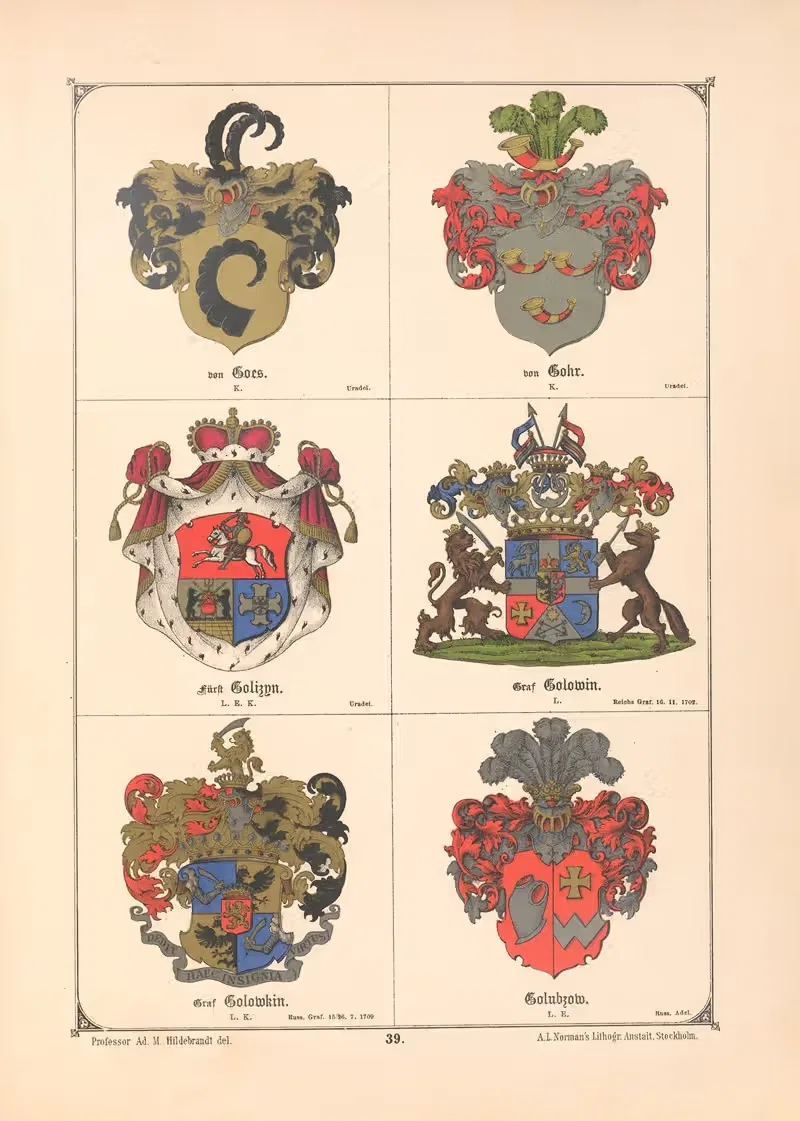 Балтийская гербовая книга Пл.033 by Адольф Маттиас Хильдебрандт, 1882 — digital art print download