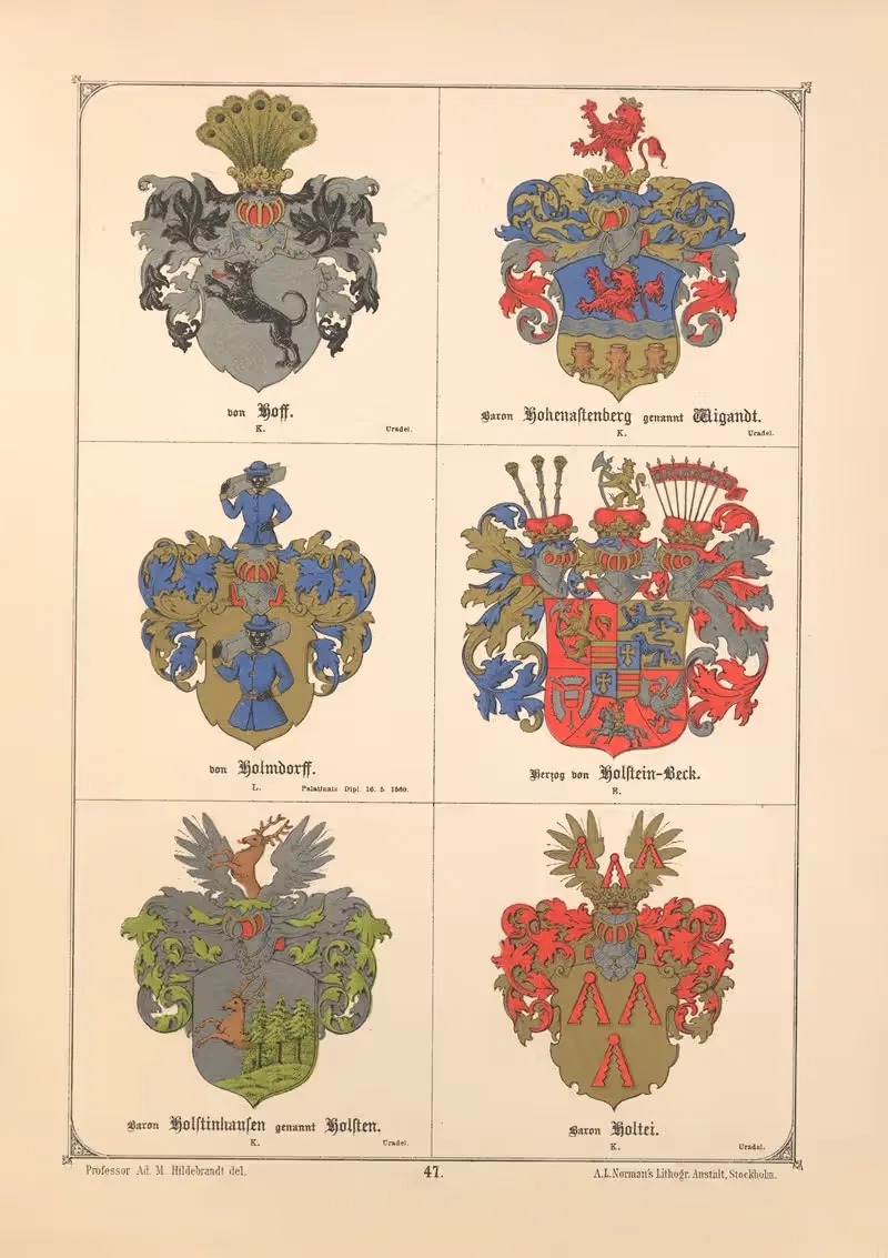 Балтийская гербовая книга, Пл.040 by Адольф Маттиас Хильдебрандт, 1882 — digital art print download
