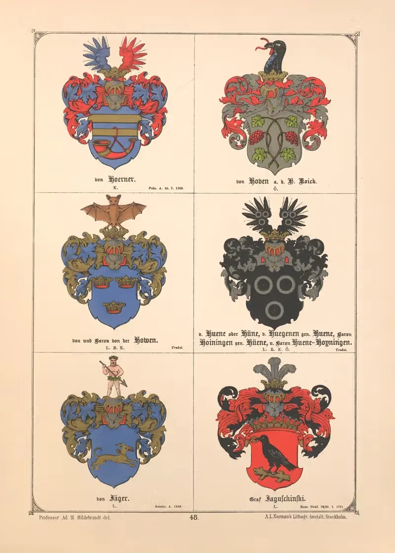 Балтийская гербовая книга Пл.041 by Адольф Маттиас Хильдебрандт, 1882 — digital art print download