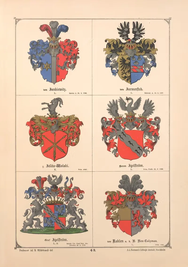 Балтийская гербовая книга Пл.042 by Адольф Маттиас Хильдебрандт, 1882 — digital art print download