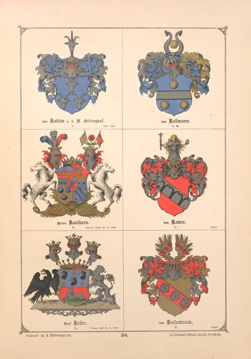 Балтийская книга гербов by Адольф Маттиас Хильдебрандт, 1882 — digital art print download