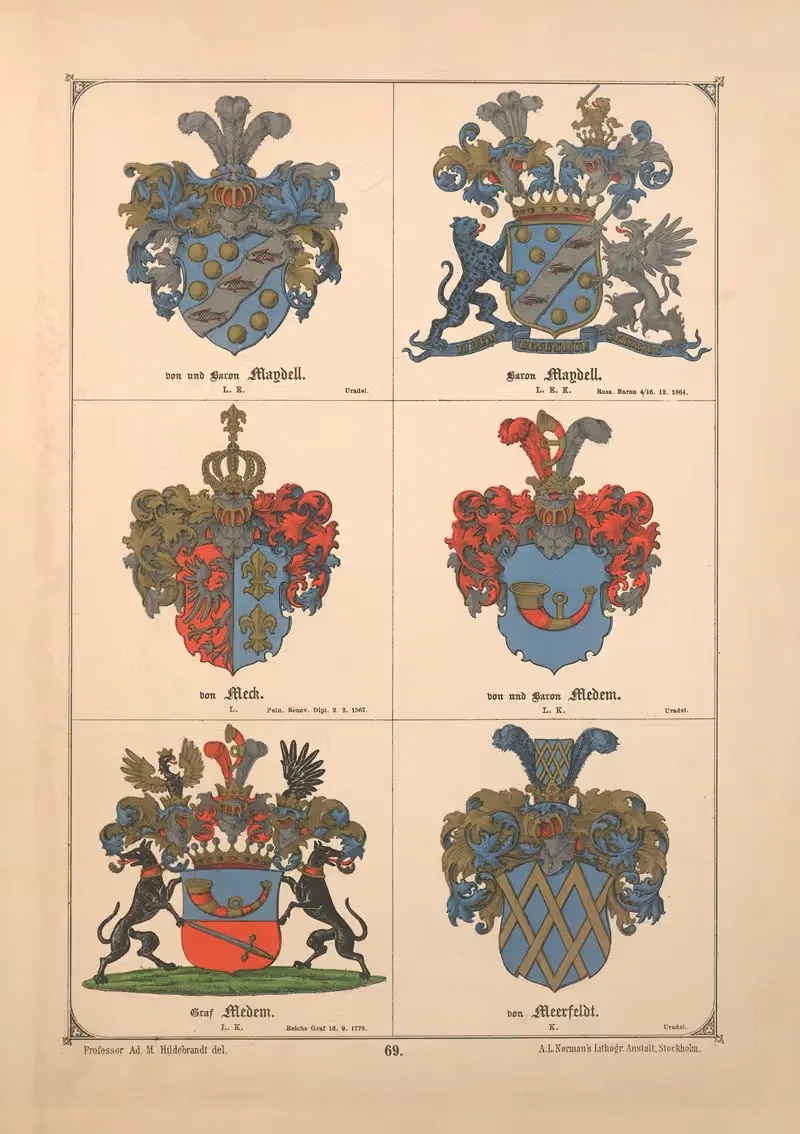 Балтийская книга гербов by Адольф Маттиас Хильдебрандт, 1882 — digital art print download