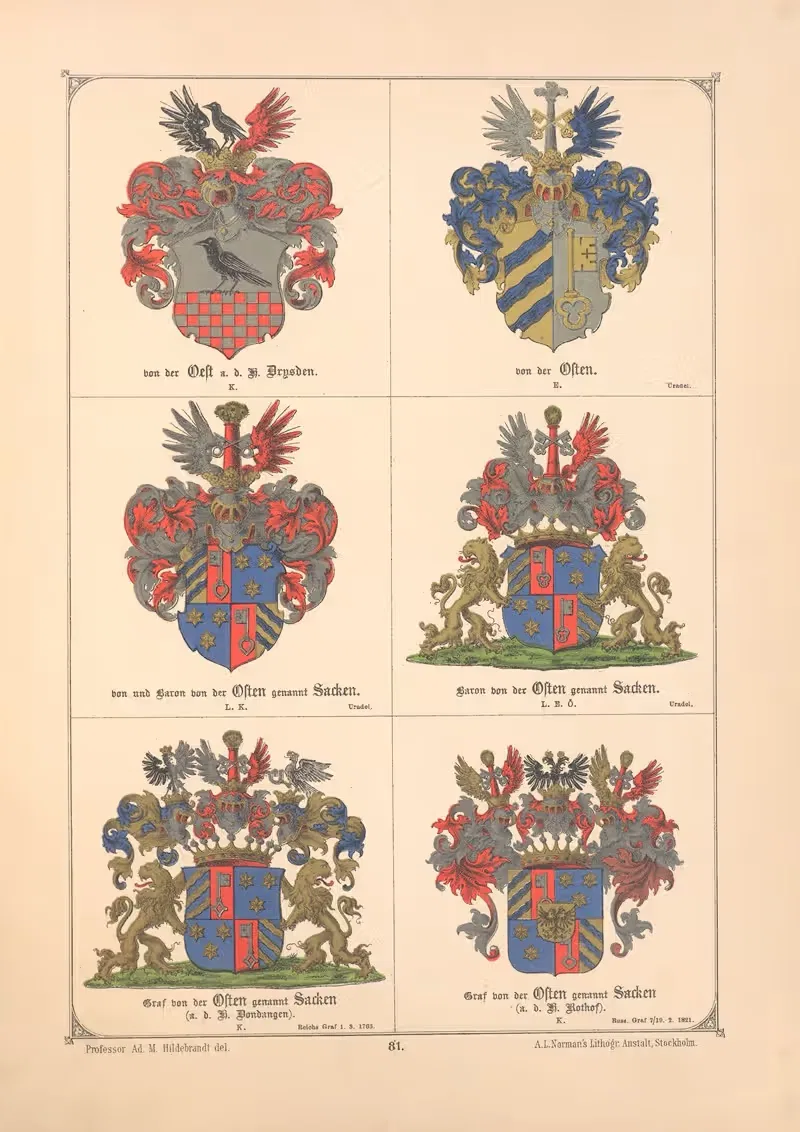 Балтийская гербовая книга, пл.072 by Адольф Маттиас Хильдебрандт, 1882 — digital art print download