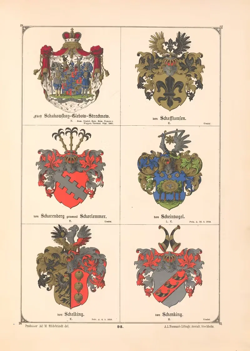 Балтийская гербовая книга Пл.089 by Адольф Маттиас Хильдебрандт, 1882 — digital art print download