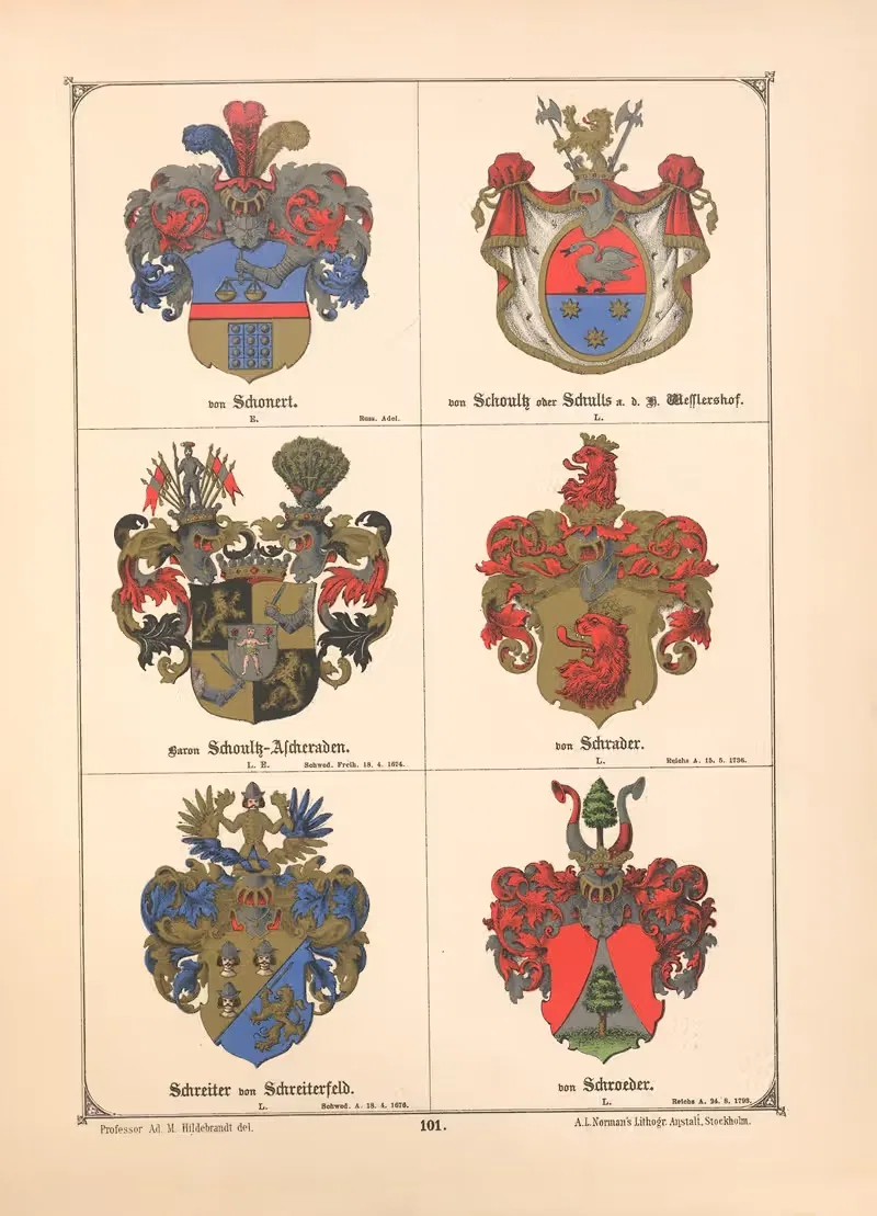 Балтийская гербовая книга Пл.091 by Адольф Маттиас Хильдебрандт, 1882 — digital art print download