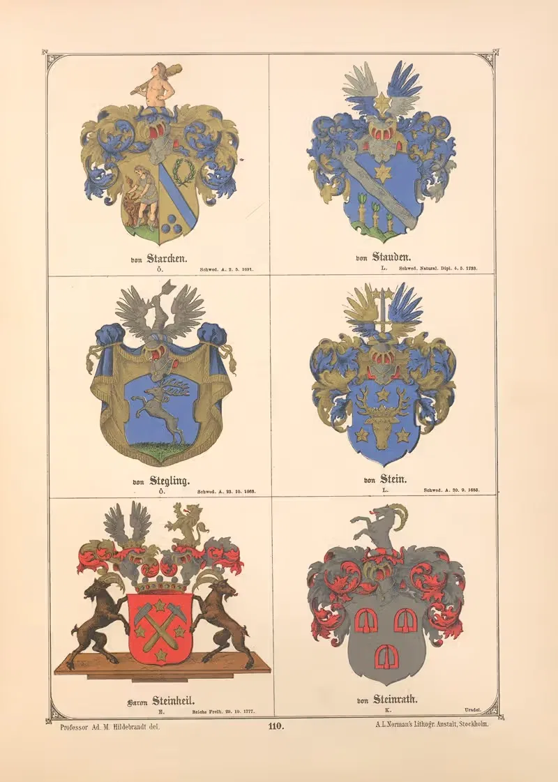 Балтийская гербовая книга Пл.098 by Адольф Маттиас Хильдебрандт, 1882 — digital art print download
