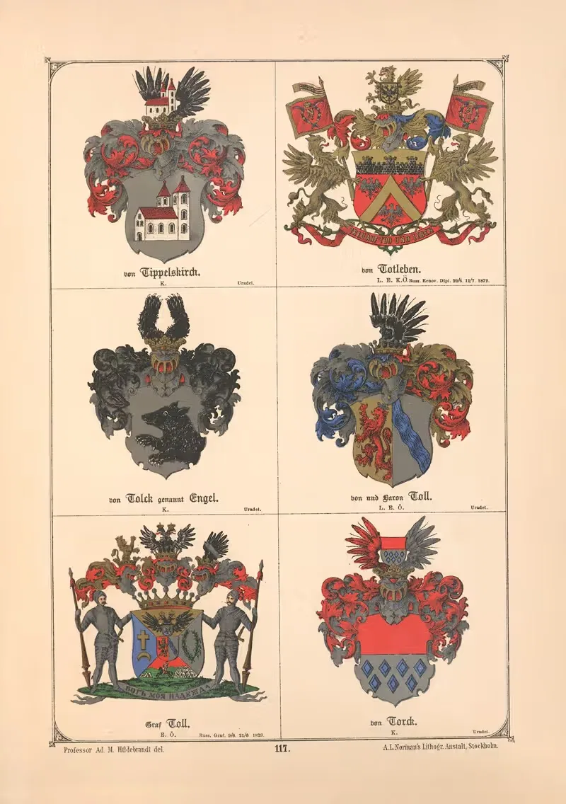 Балтийская гербовая книга Пл.105 by Адольф Маттиас Хильдебрандт, 1882 — digital art print download