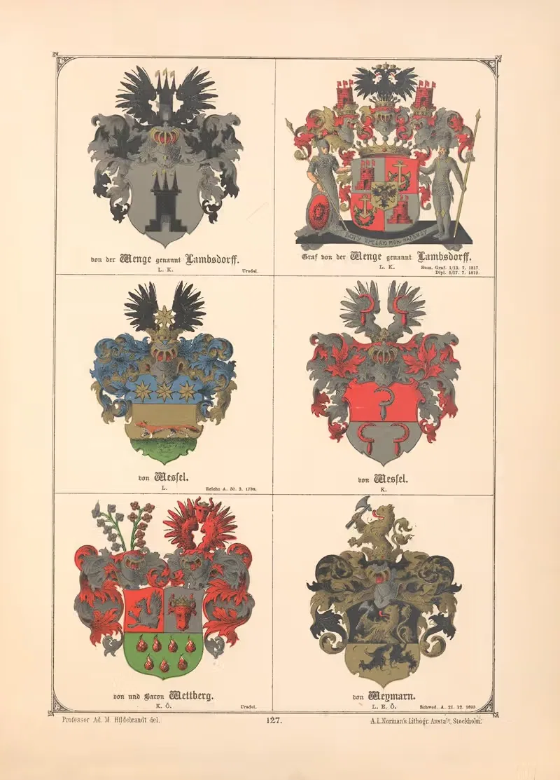 Балтийская гербовая книга by Адольф Маттиас Хильдебрандт, 1882 — digital art print download
