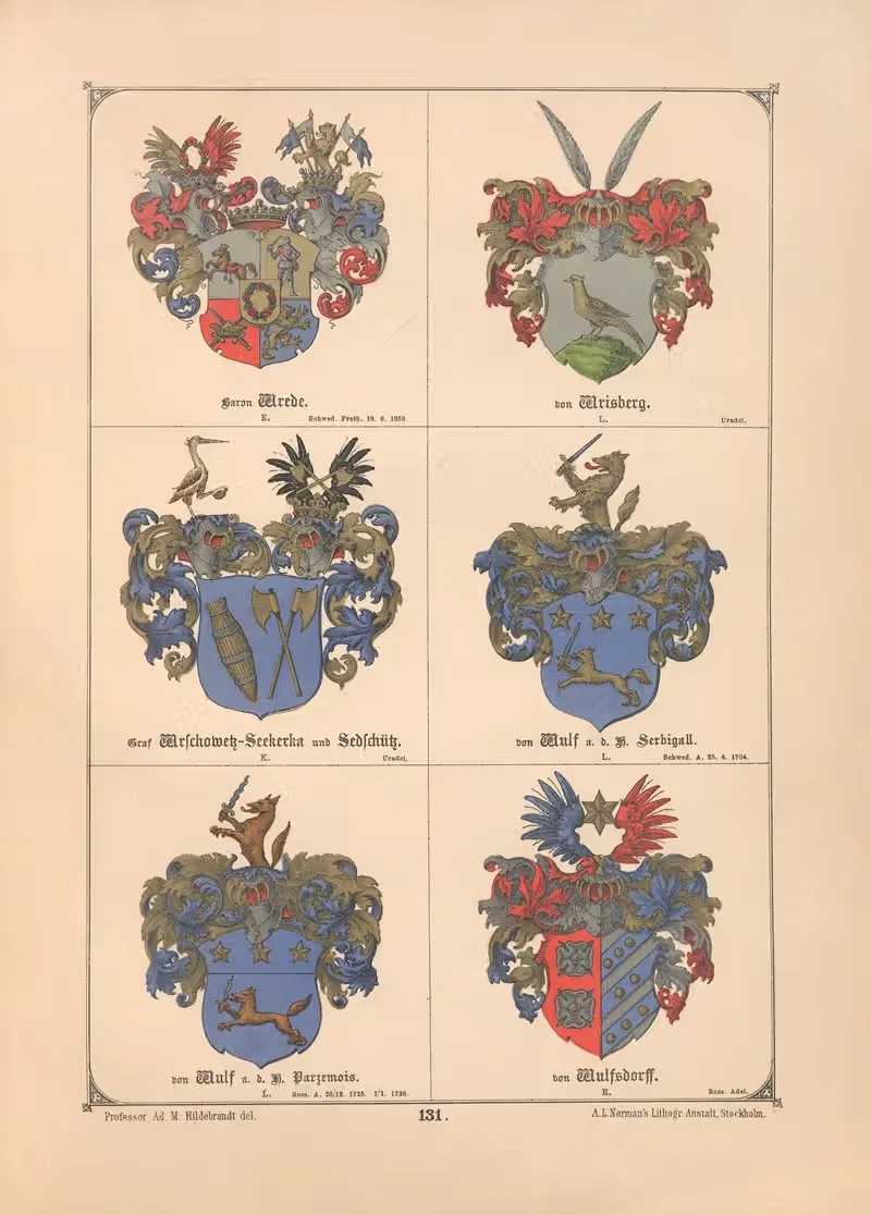 Балтийская гербовая книга Пл.117 by Адольф Маттиас Хильдебрандт, 1882 — digital art print download