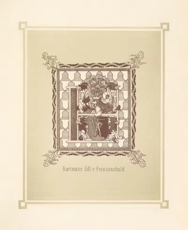 Геральдический алфавит Пл.07 by Адольф Маттиас Хильдебрандт, 1884 — digital art print download