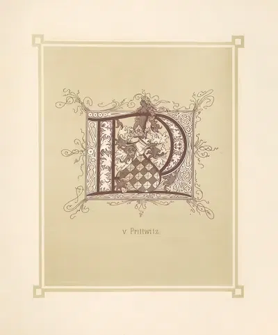 Heraldisches Alphabet Pl.16 by Adolf Matthias Hildebrandt, 1884 — digital art print download