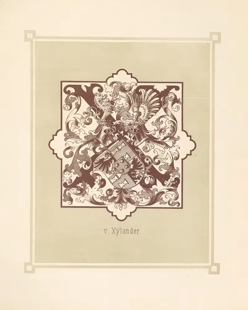 Heraldisches Alphabet Pl.24 by Adolf Matthias Hildebrandt, 1884 — digital art print download